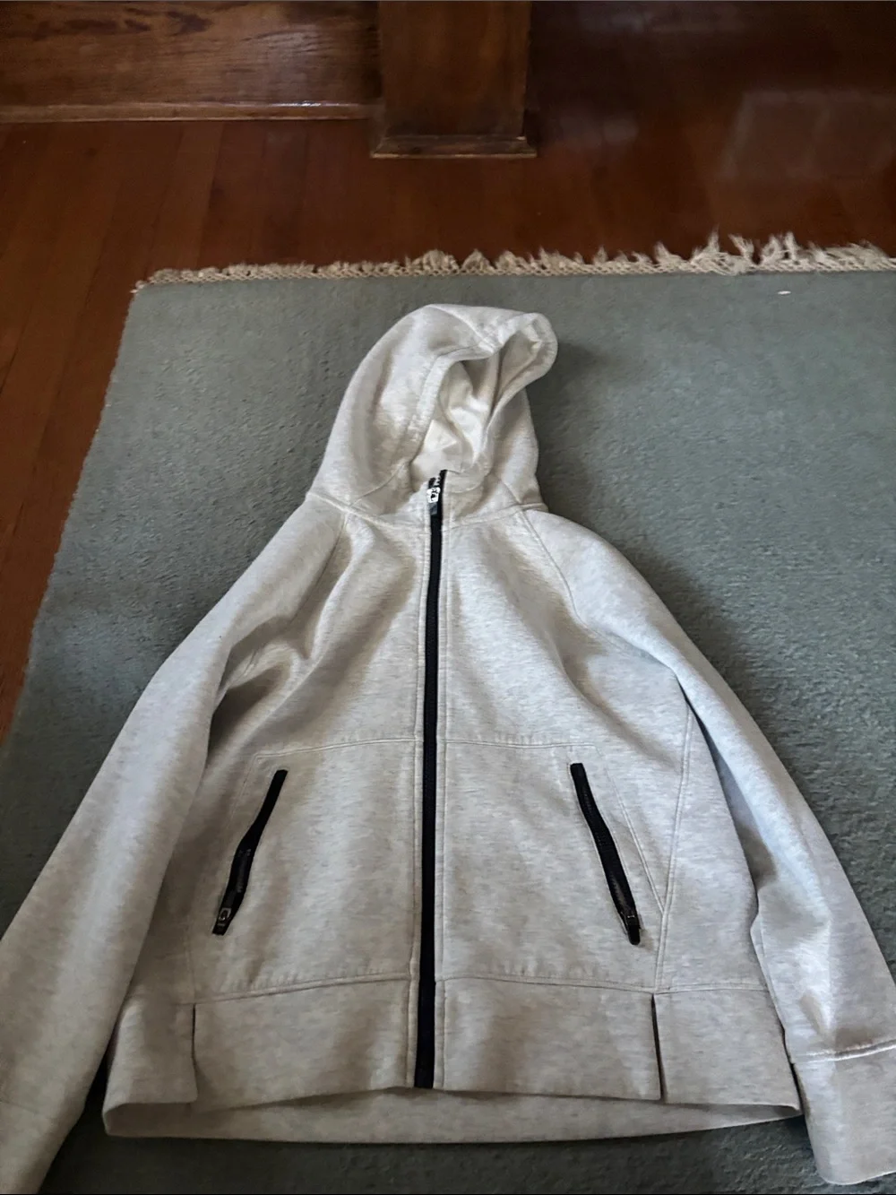 DSG Light Gray Zip-Up Hoodie Jacket with Black Zippers